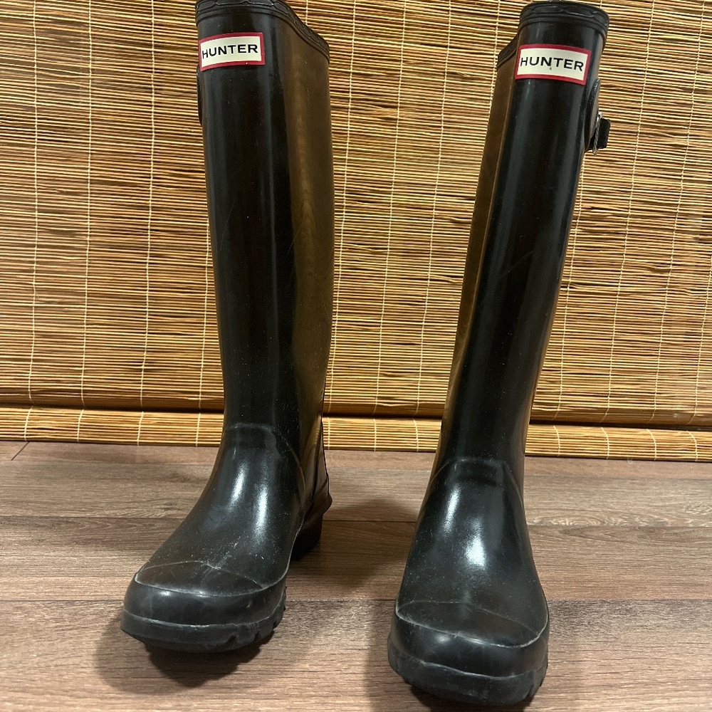 HUNTER WOMEN'S ORIGINAL TALL RAIN BOOTS IN BLACK